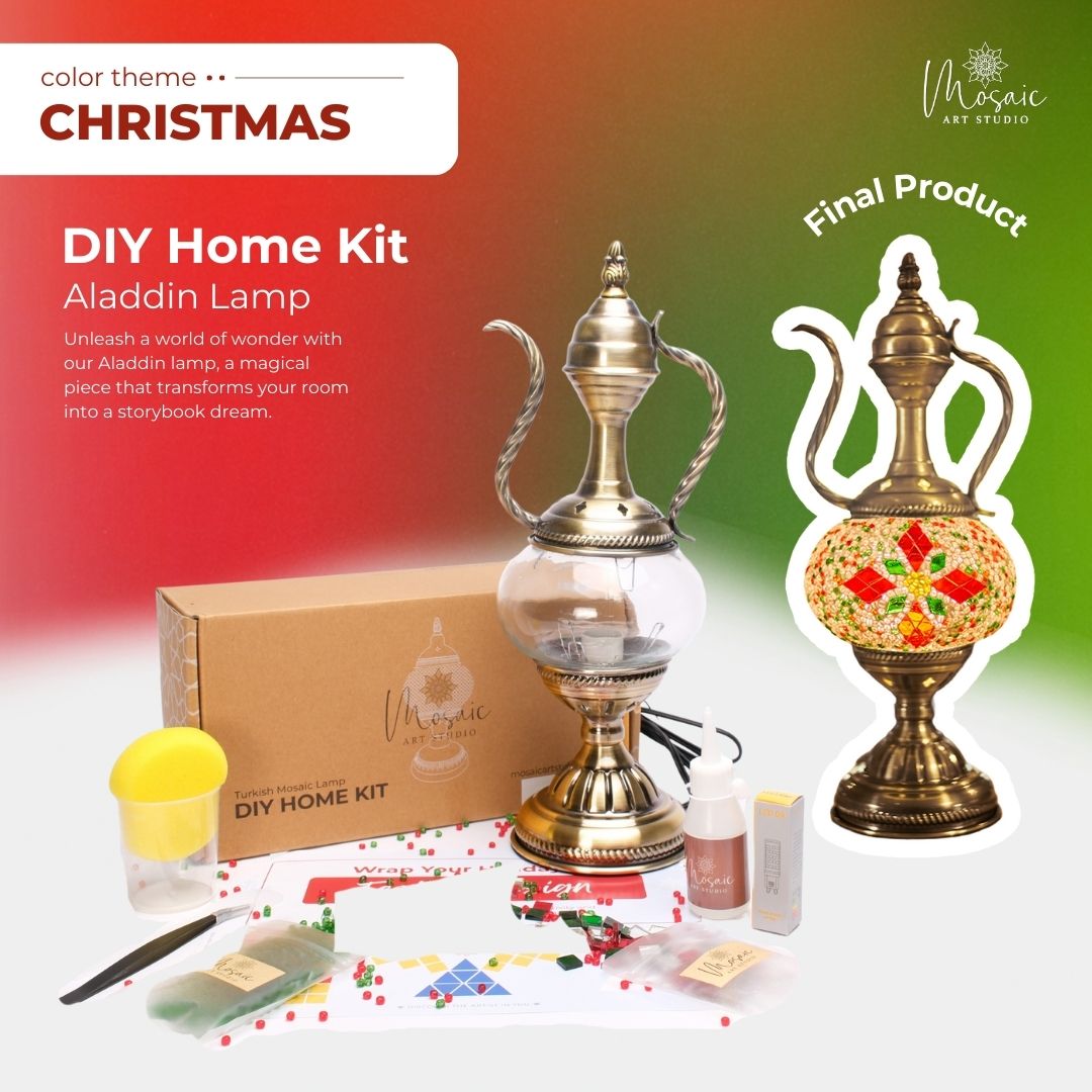 DIY Turkish Mosaic Lamp Kit – Christmas Theme
