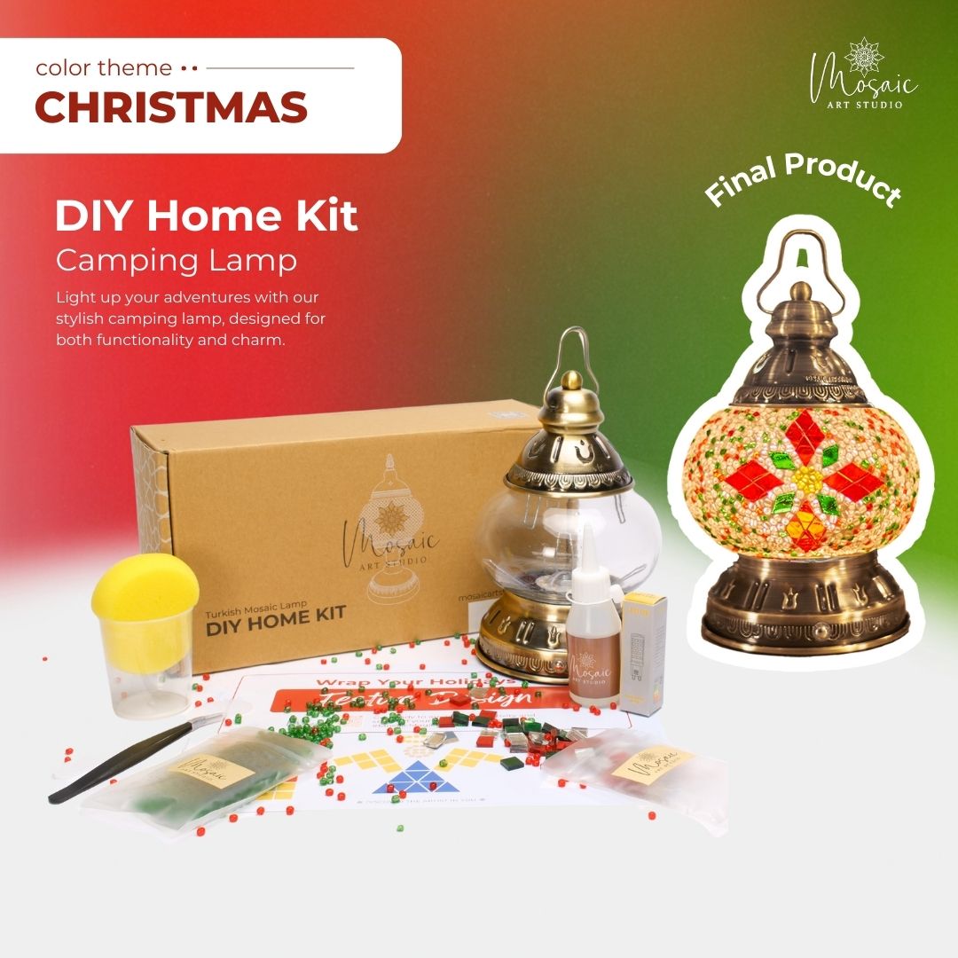 DIY Turkish Mosaic Lamp Kit – Christmas Theme