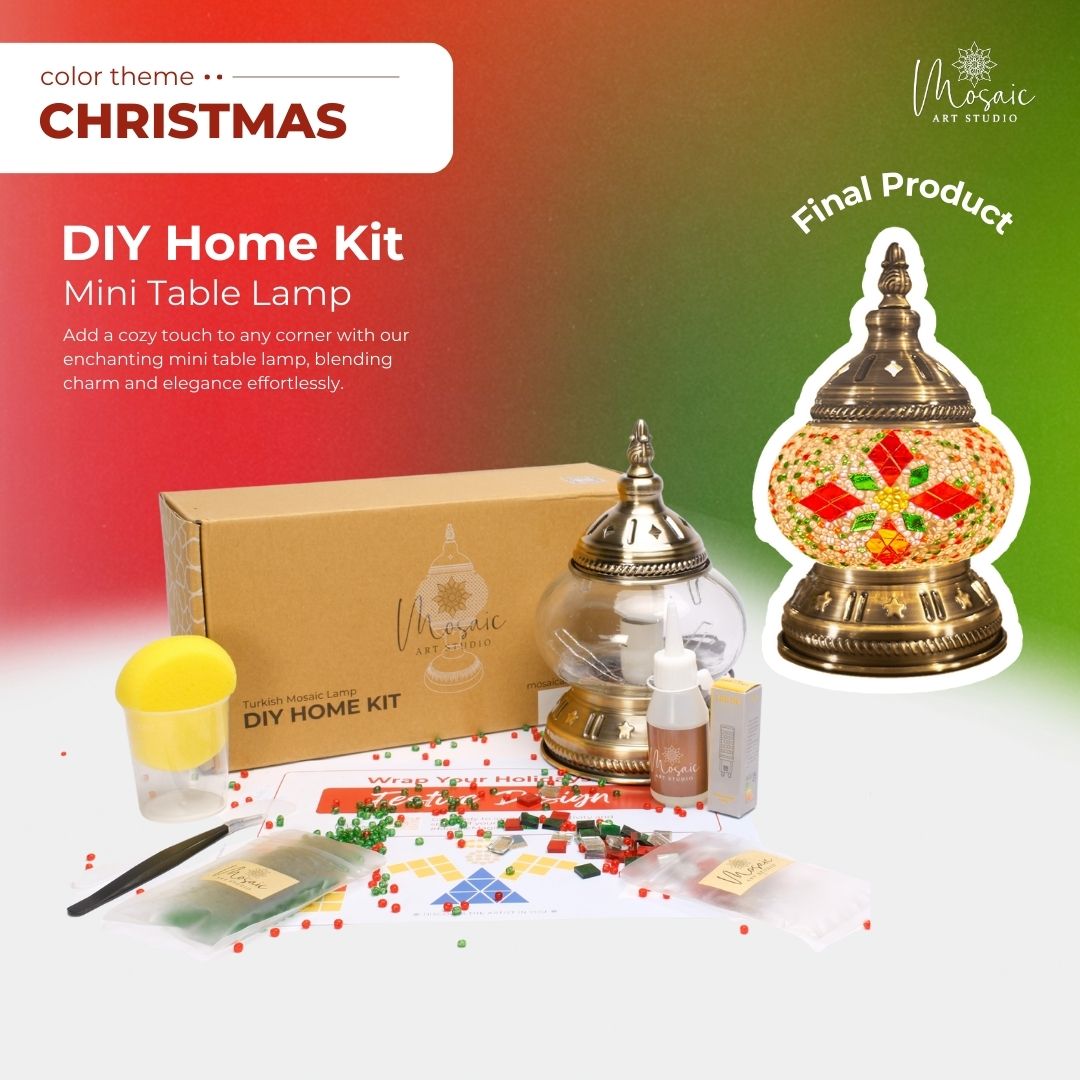 DIY Turkish Mosaic Lamp Kit – Christmas Theme