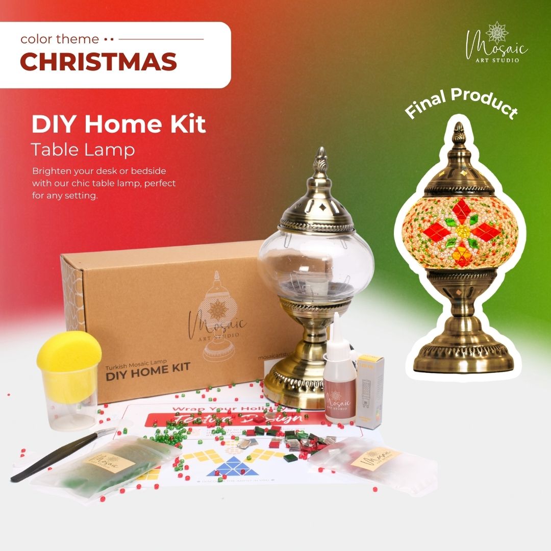 DIY Turkish Mosaic Lamp Kit – Christmas Theme