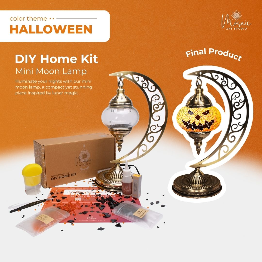 DIY Turkish Mosaic Lamp Kit – Halloween Theme