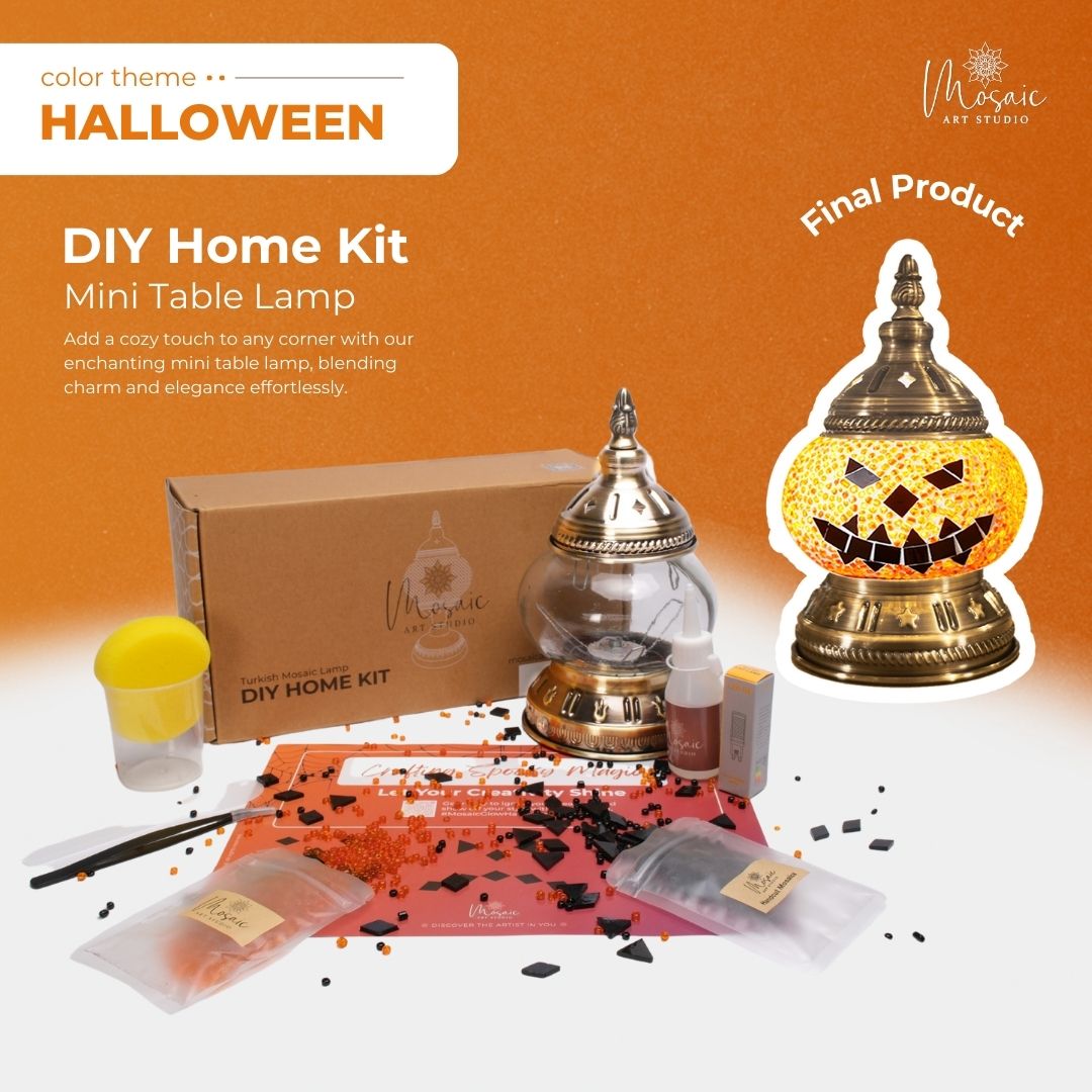 DIY Turkish Mosaic Lamp Kit – Halloween Theme
