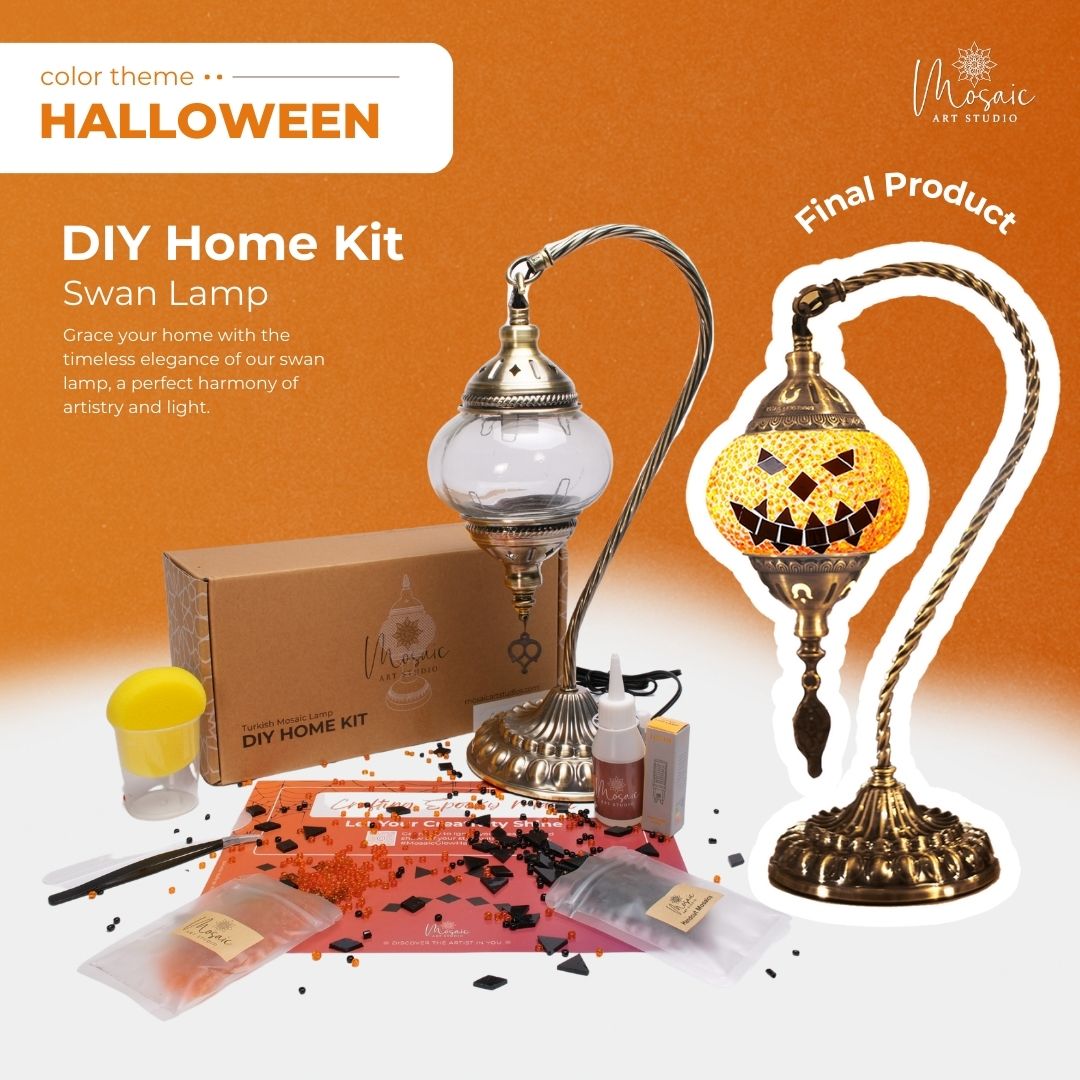 DIY Turkish Mosaic Lamp Kit – Halloween Theme