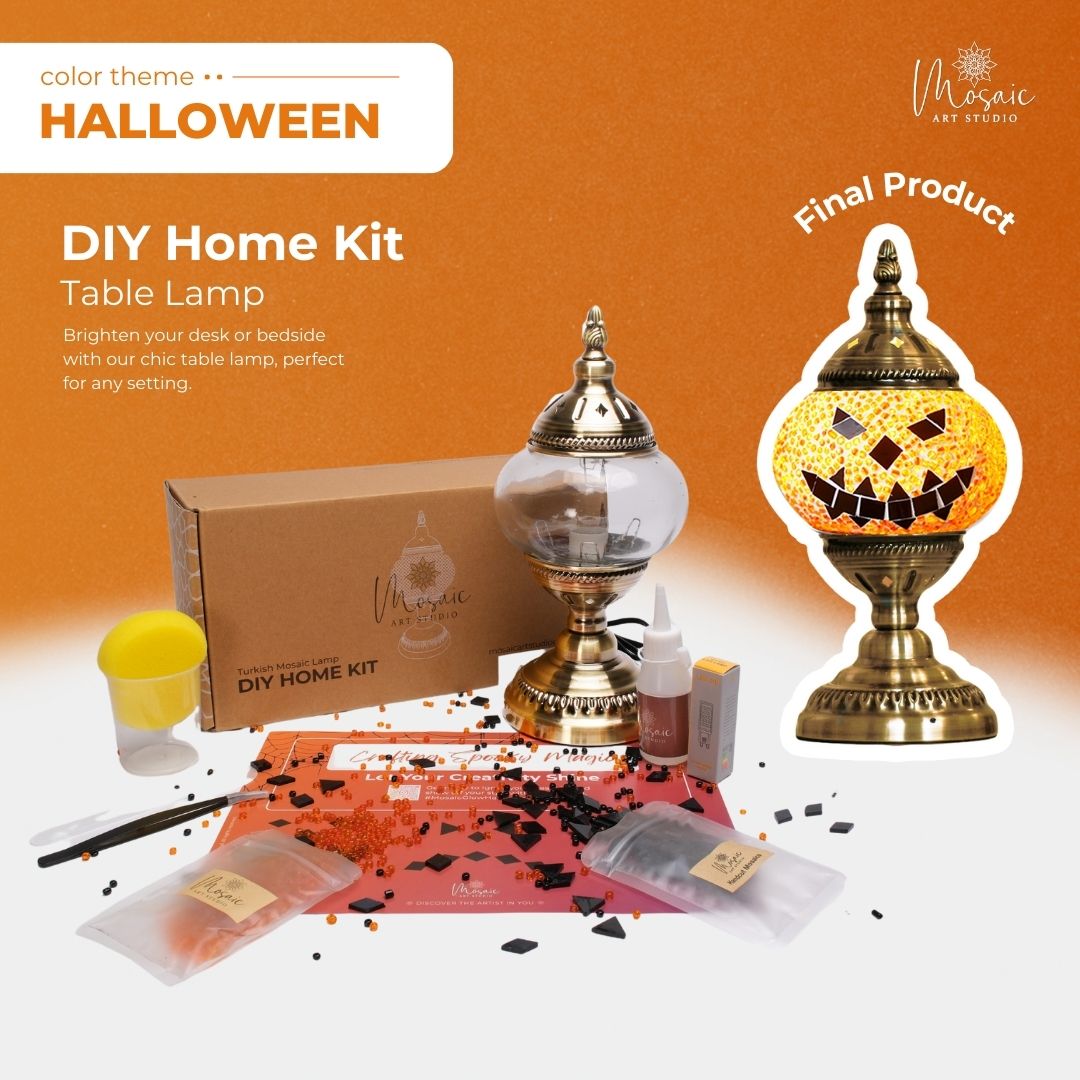 DIY Turkish Mosaic Lamp Kit – Halloween Theme